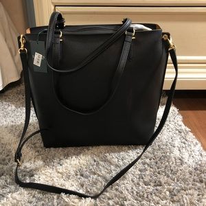 Ralph Lauren black leather tote bag